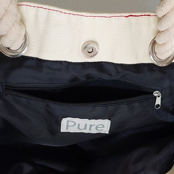 PURE Red & Blue Stars Canvas Tote Bag with Rope Handles - Picture 12 of 16